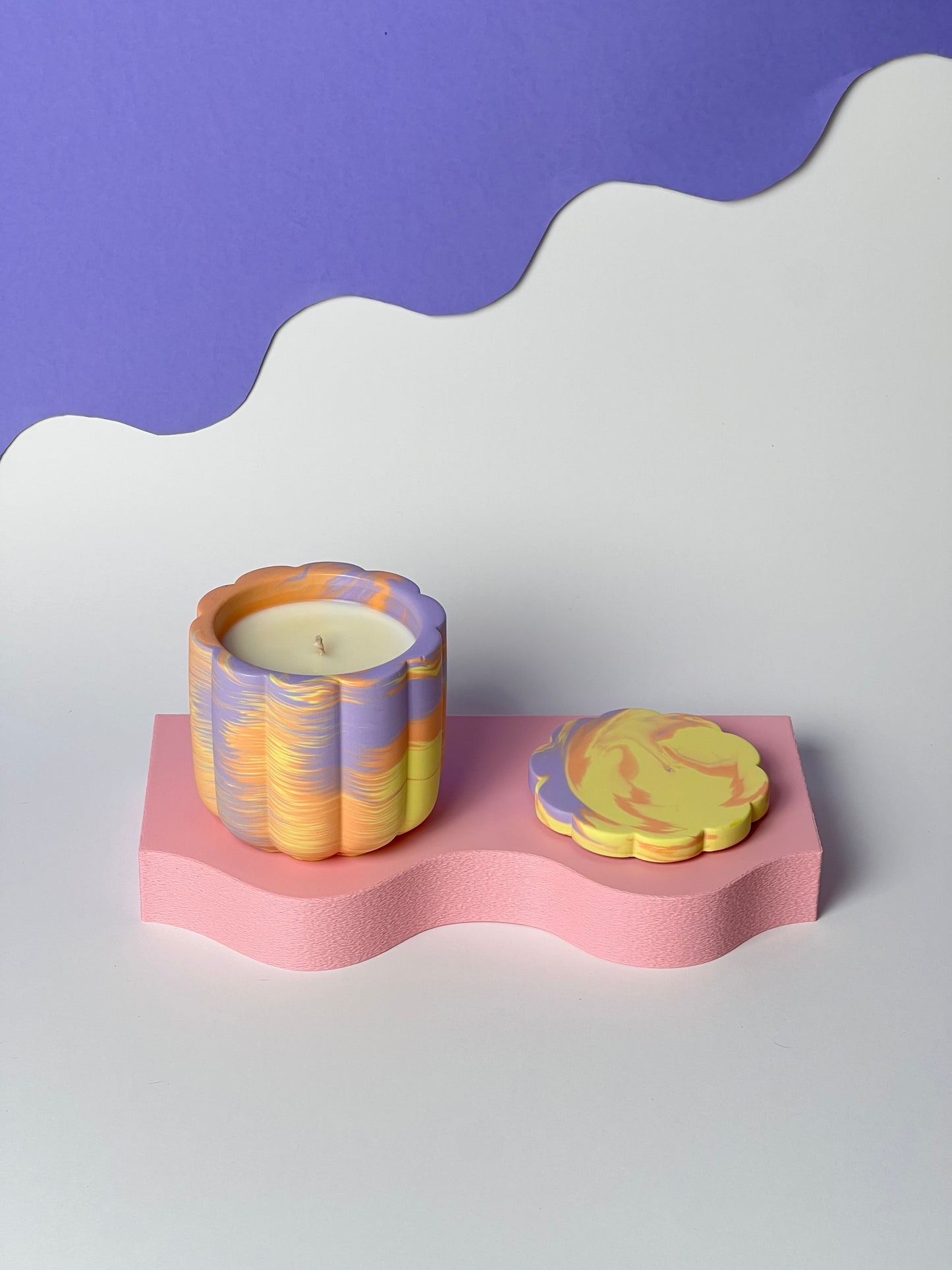 Mango Papaya Świeca Sojowa z Przykrywką