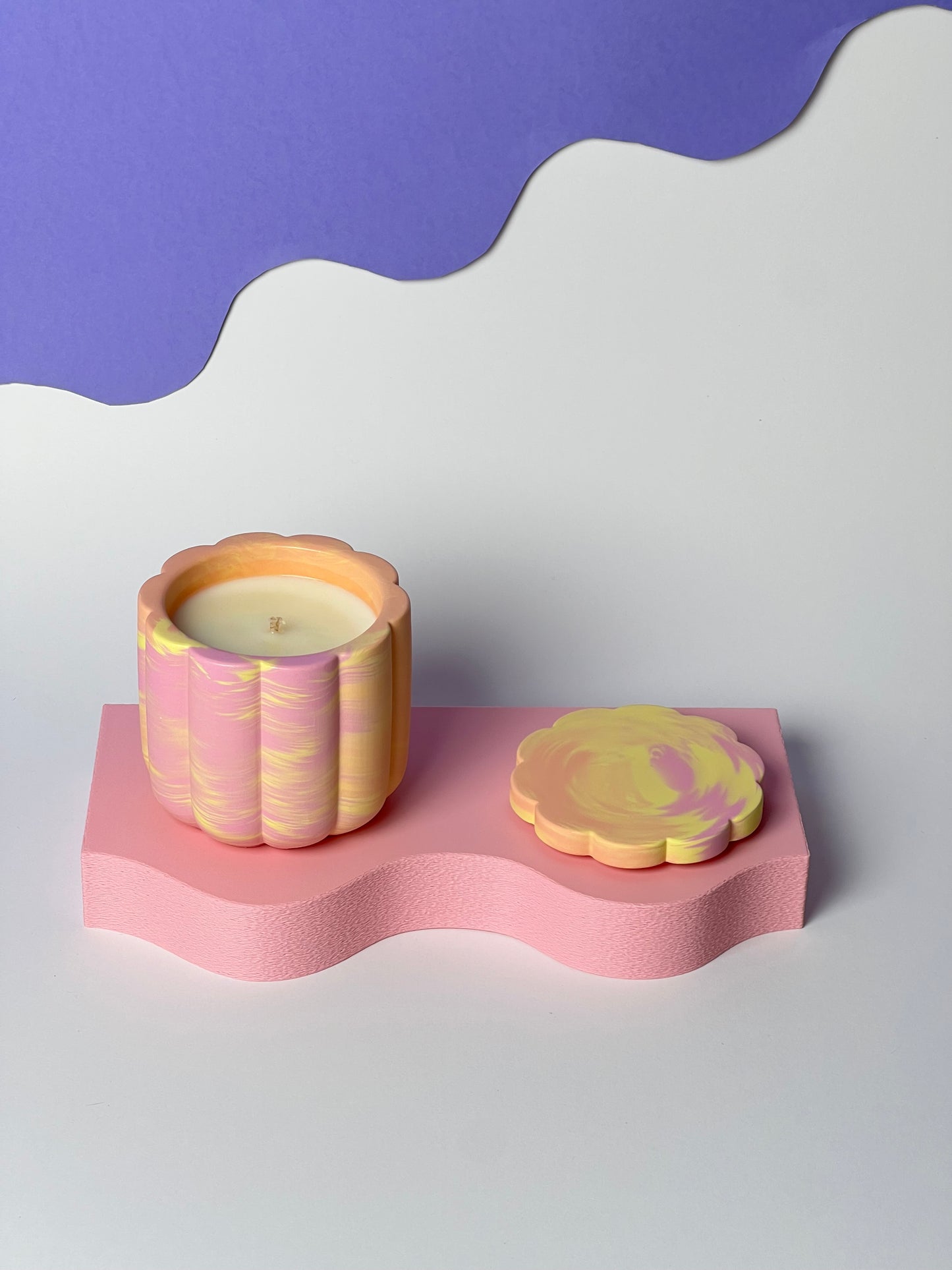 Mango Papaya Świeca Sojowa z Przykrywką