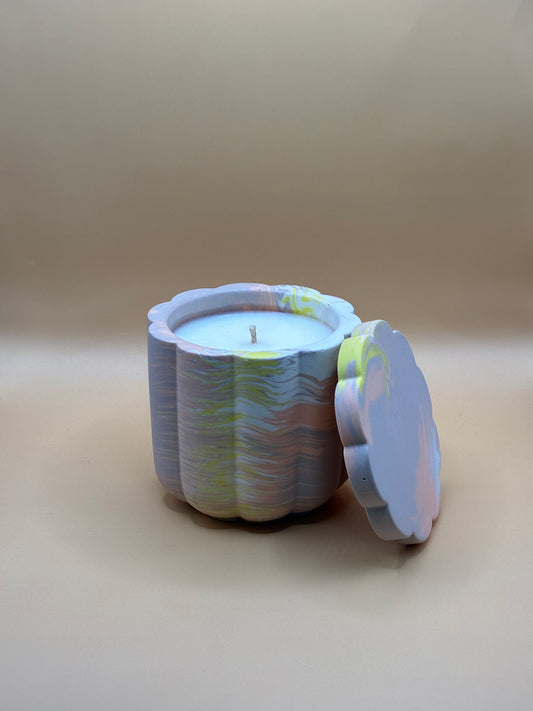 Orange Sunrise Świeca Sojowa z Przykrywką