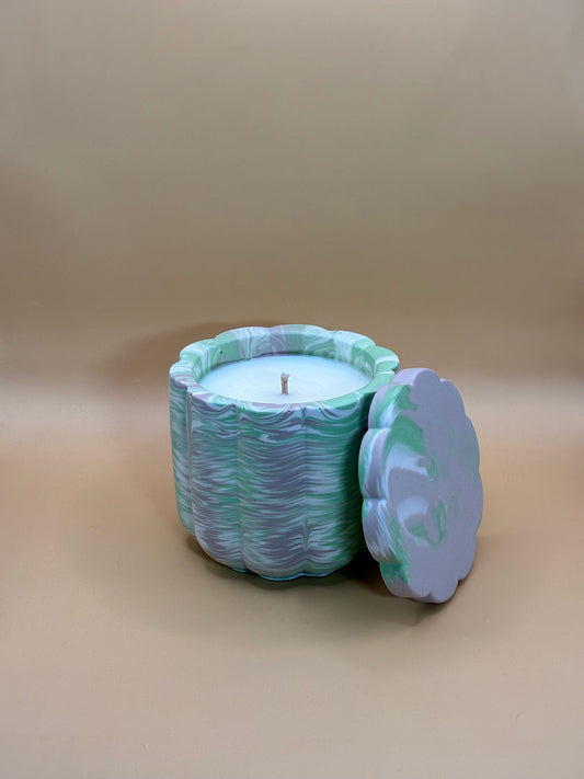 Orange Sunrise Świeca Sojowa z Przykrywką