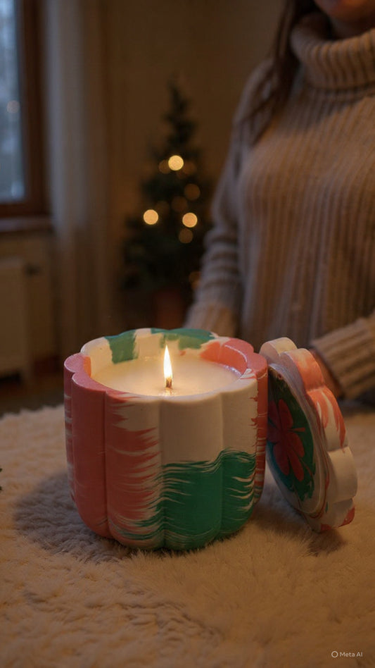 Cinnamon & Pumpkin świeca sojowa z przykrywką