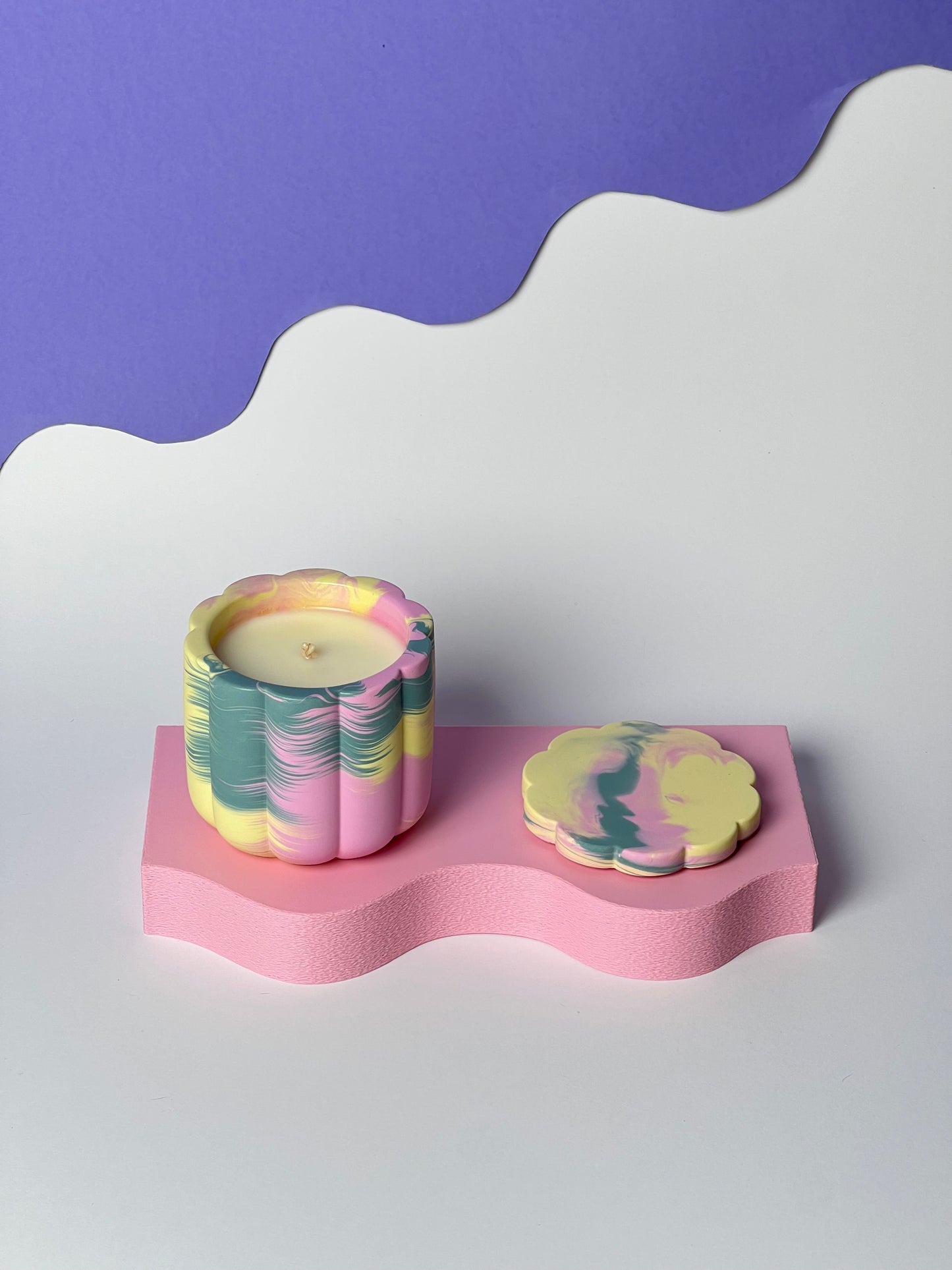 Mango Papaya Świeca Sojowa z Przykrywką