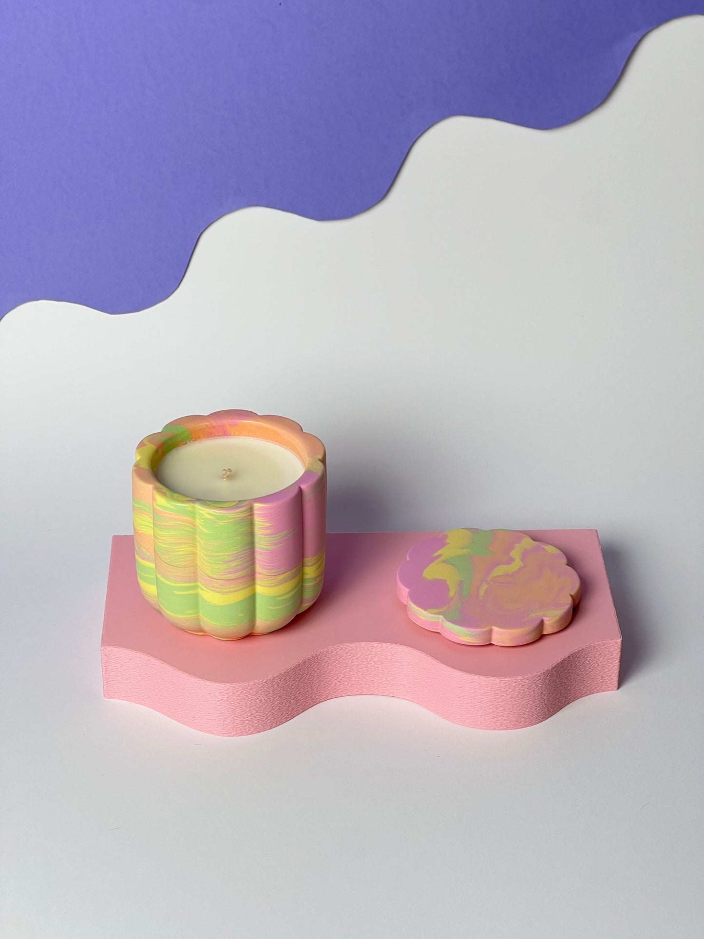 Mango Papaya Świeca Sojowa z Przykrywką