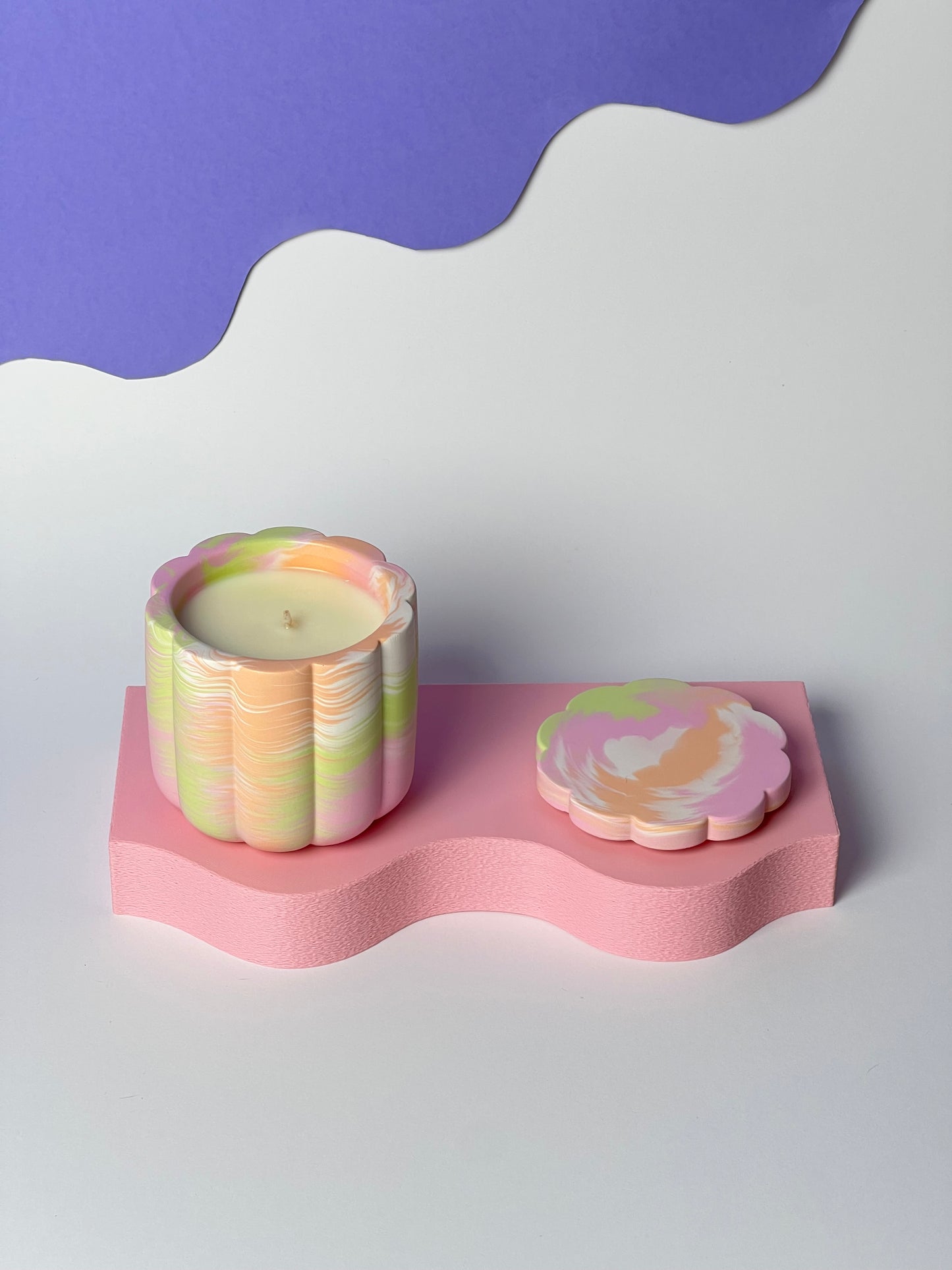 Mango Papaya Świeca Sojowa z Przykrywką