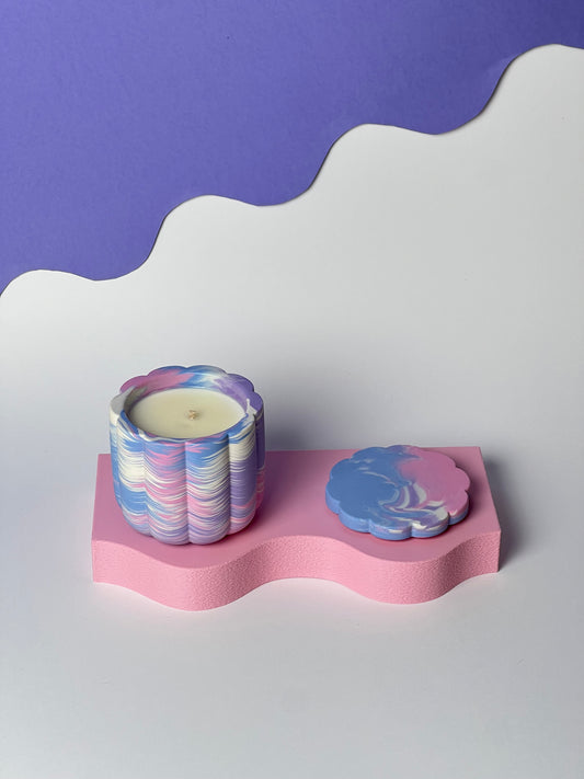 Mango Papaya Świeca Sojowa z Przykrywką