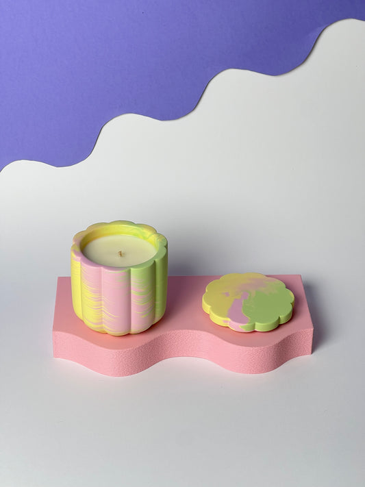 Mango Papaya Świeca Sojowa z Przykrywką