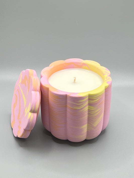 Orange Sunrise Świeca Sojowa z Przykrywką