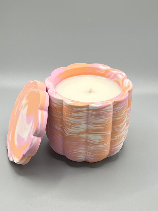 Orange Sunrise Świeca Sojowa z Przykrywką