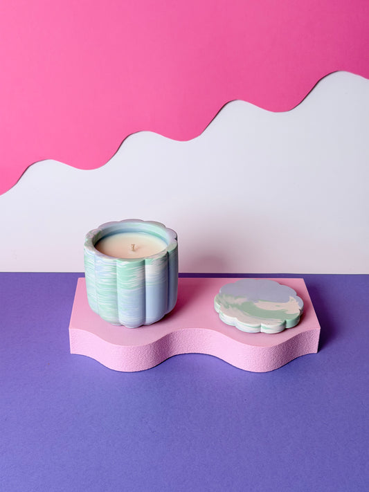 Orange Sunrise Świeca Sojowa z Przykrywką