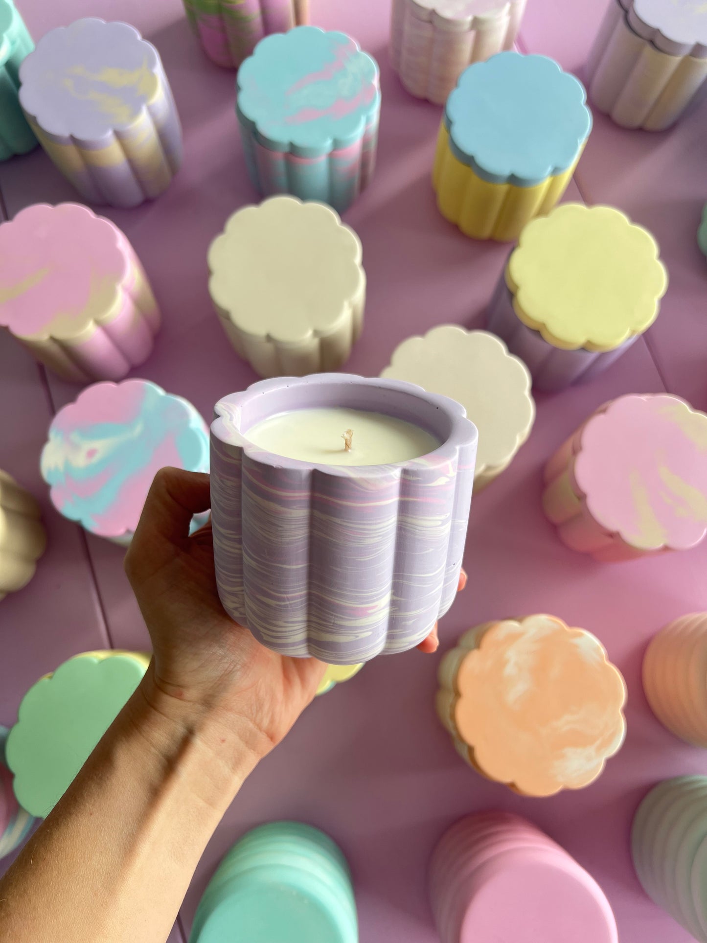 Lemongrass Lavender Świeca Sojowa z Przykrywką